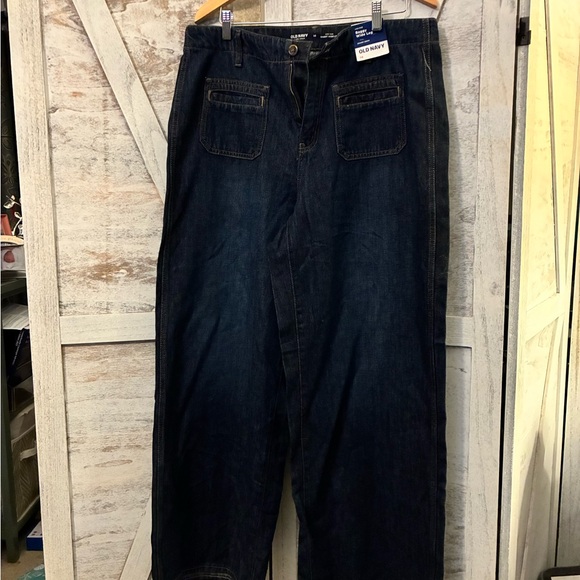 Old Navy Women's Dark Blue Baggy wide leg  Jeans - Picture 2 of 3